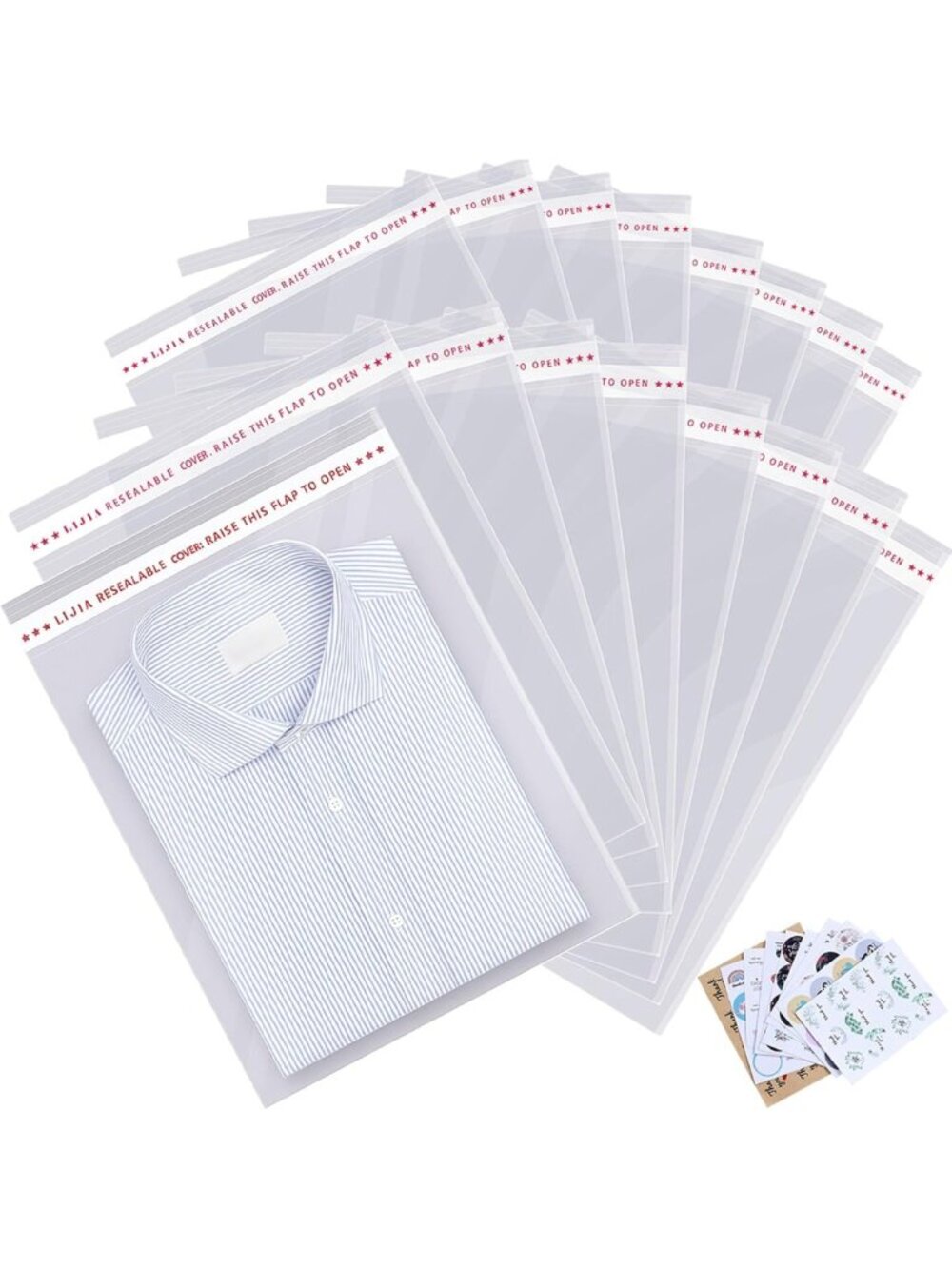 Large Clear Resealable Cellophane Bags 12x16" - 800ct Self-Sealing Gift Bags for